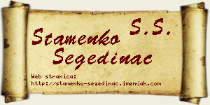 Stamenko Segedinac vizit kartica
